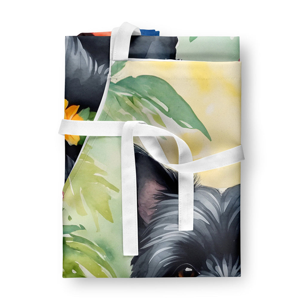 Cairn Terrier Luau Apron Cooking Kitchen Server Baking Crafts Gardening for Adult Women Men, Unisex, Large, Multicolor