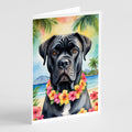 Cane Corso Luau Greeting Cards Pack of 8 Blank Cards with Envelopes Whimsical A7 Size 5x7
