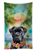 Cane Corso Luau Kitchen Towel Velour Plush Front and Cotton Loop Back Machine Washable