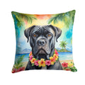 Cane Corso Luau Decorative Throw Pillow 18x18 Indoor Outdoor Accent Cushion, Fabric Cover with Insert for Sofa, Bed, Porch & Living Room
