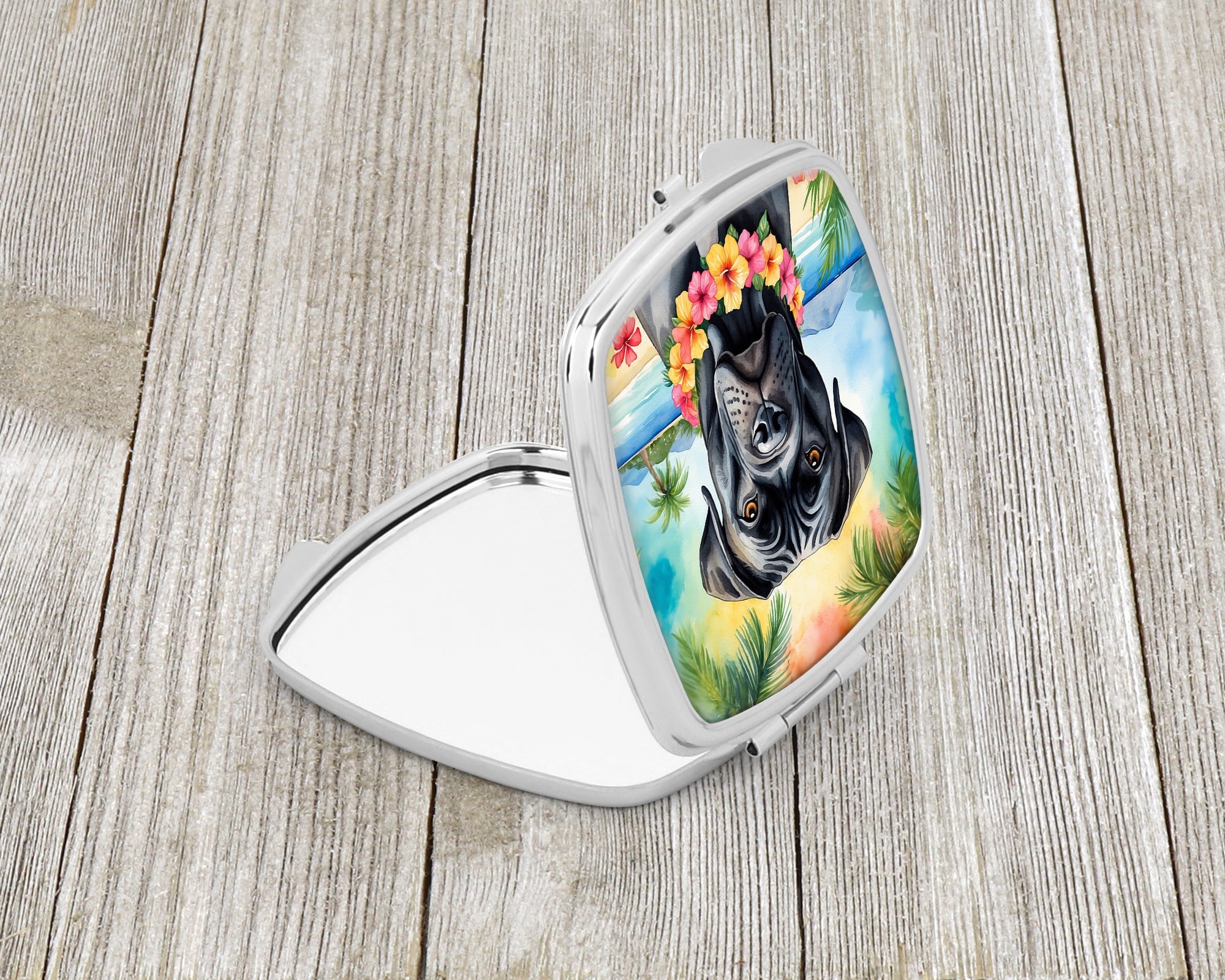 Cane Corso Luau Compact Mirror Decorative Travel Makeup Mirror for Women Girls Gifts Pocket Makeup Mirror Folding Handheld