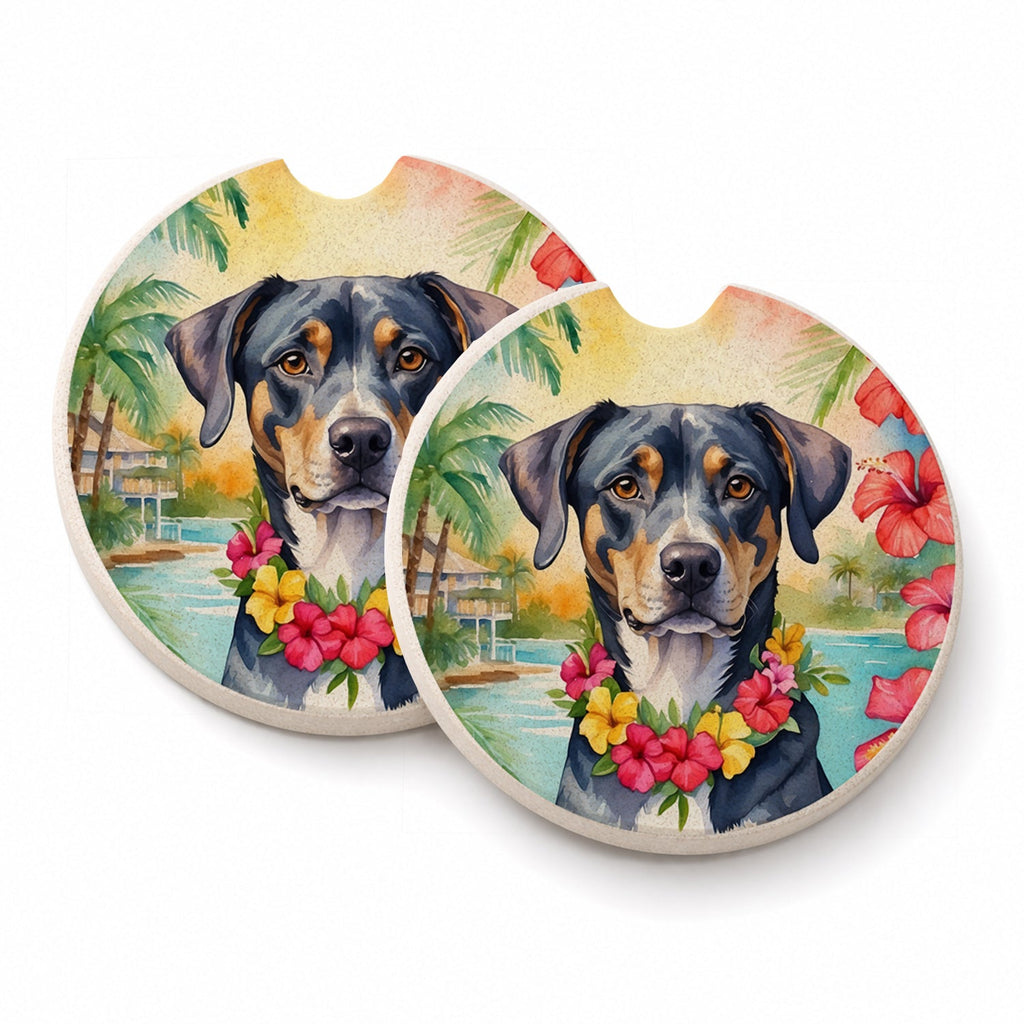 Catahoula Luau Set of 2 Cup Holder Car Coasters Absorbent Round Sandstone Coasters Gifts for Men or Women, 2.5, Multicolor