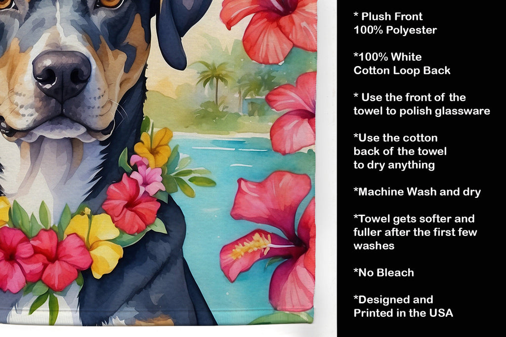 Catahoula Luau Kitchen Towel Velour Plush Front and Cotton Loop Back Machine Washable