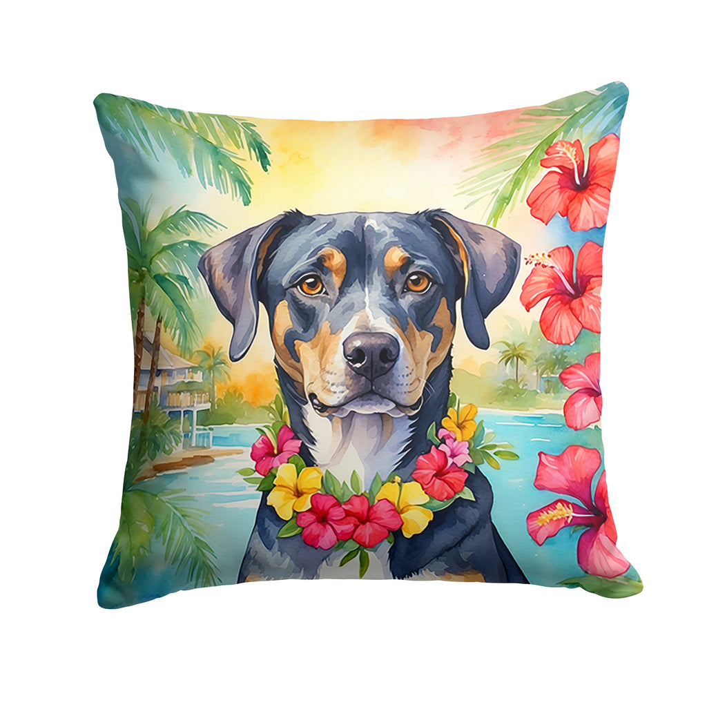 Catahoula Luau Decorative Throw Pillow 14x14 Indoor Outdoor Accent Cushion, Fabric Cover with Insert for Sofa, Bed, Porch & Living Room
