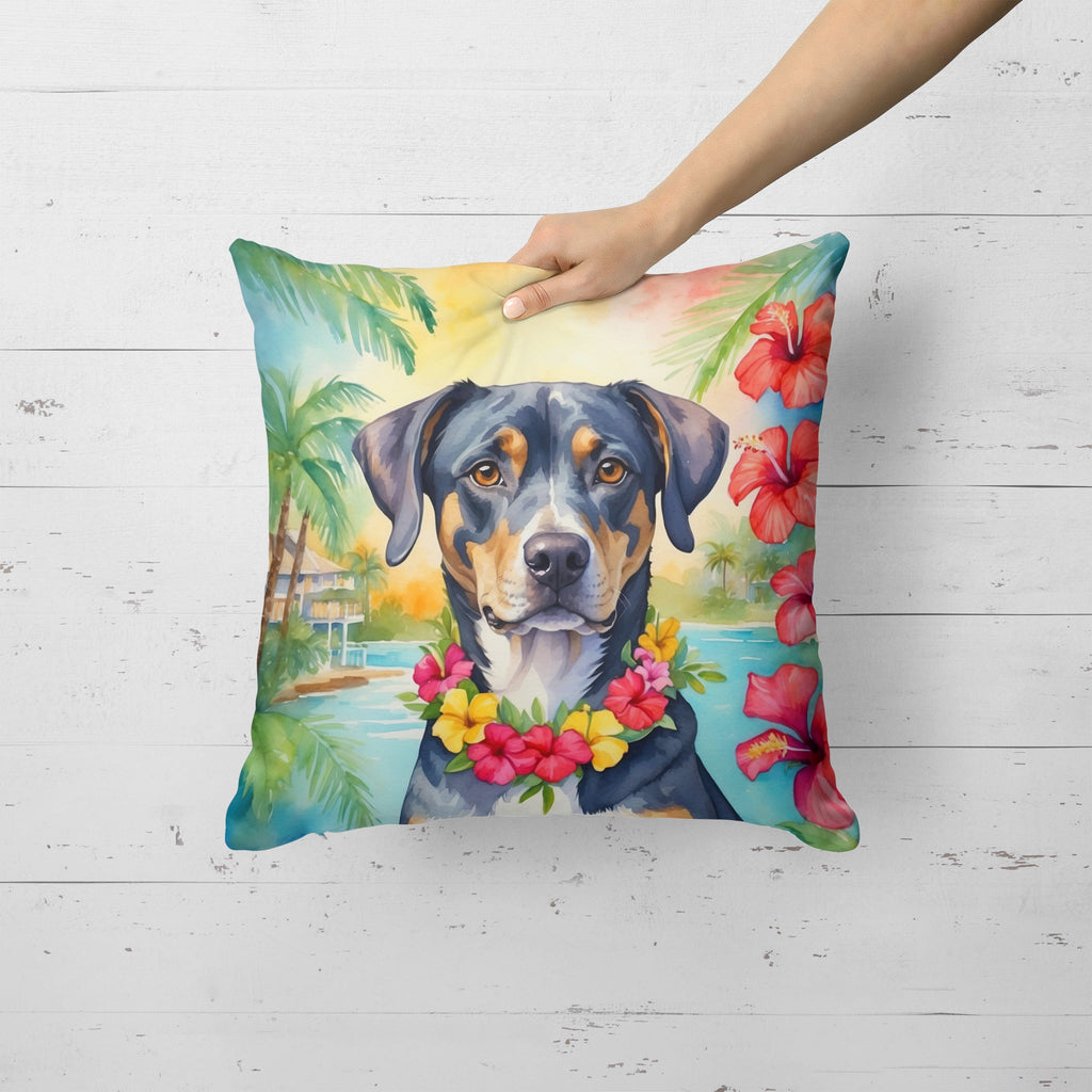 Catahoula Luau Decorative Throw Pillow 18x18 Indoor Outdoor Accent Cushion, Fabric Cover with Insert for Sofa, Bed, Porch & Living Room