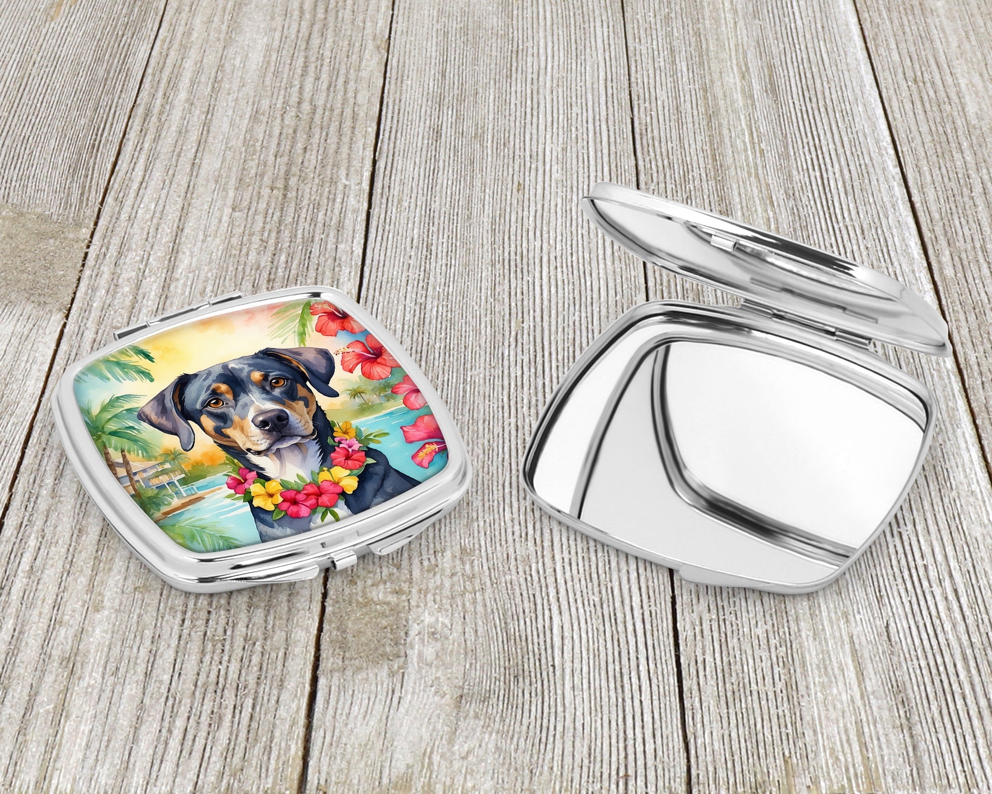 Catahoula Luau Compact Mirror Decorative Travel Makeup Mirror for Women Girls Gifts Pocket Makeup Mirror Folding Handheld