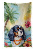 Cavalier Spaniel Luau Kitchen Towel Velour Plush Front and Cotton Loop Back Machine Washable