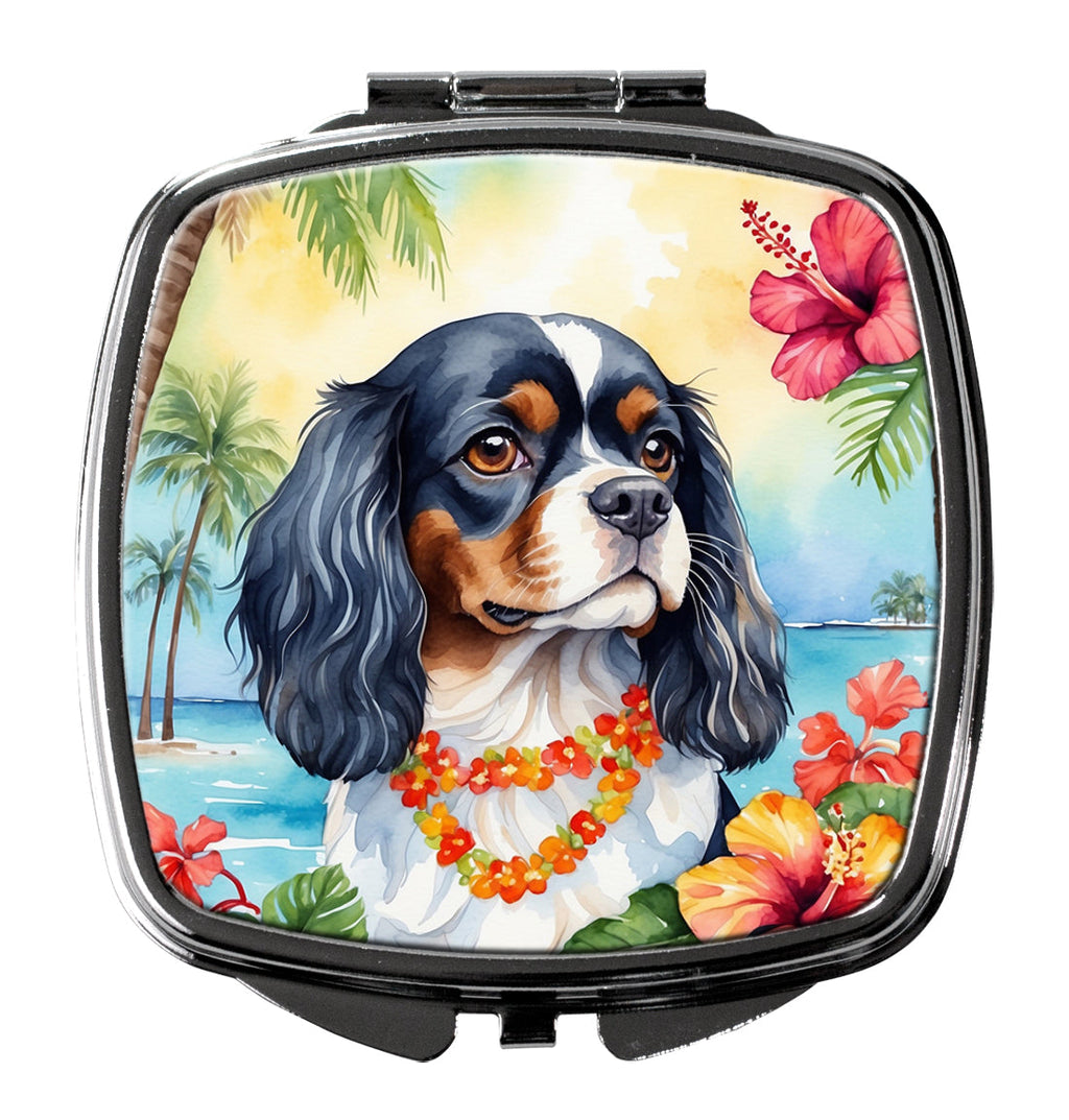 Cavalier Spaniel Luau Compact Mirror Decorative Travel Makeup Mirror for Women Girls Gifts Pocket Makeup Mirror Folding Handheld