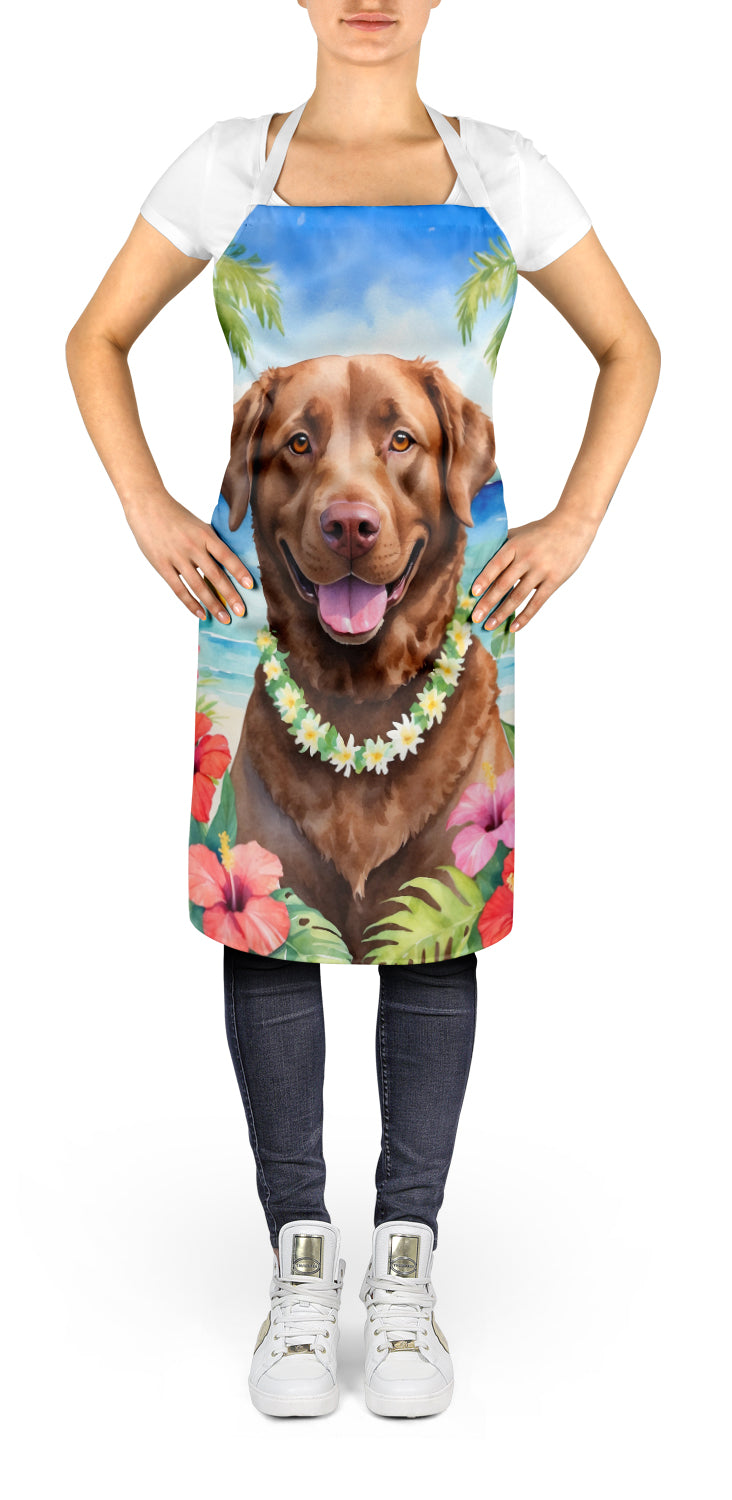 Chesapeake Bay Retriever Luau Apron Cooking Kitchen Server Baking Crafts Gardening for Adult Women Men, Unisex, Large, Multicolor