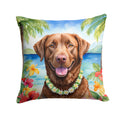 Chesapeake Bay Retriever Luau Decorative Throw Pillow 14x14 Indoor Outdoor Accent Cushion, Fabric Cover with Insert for Sofa, Bed, Porch & Living Room