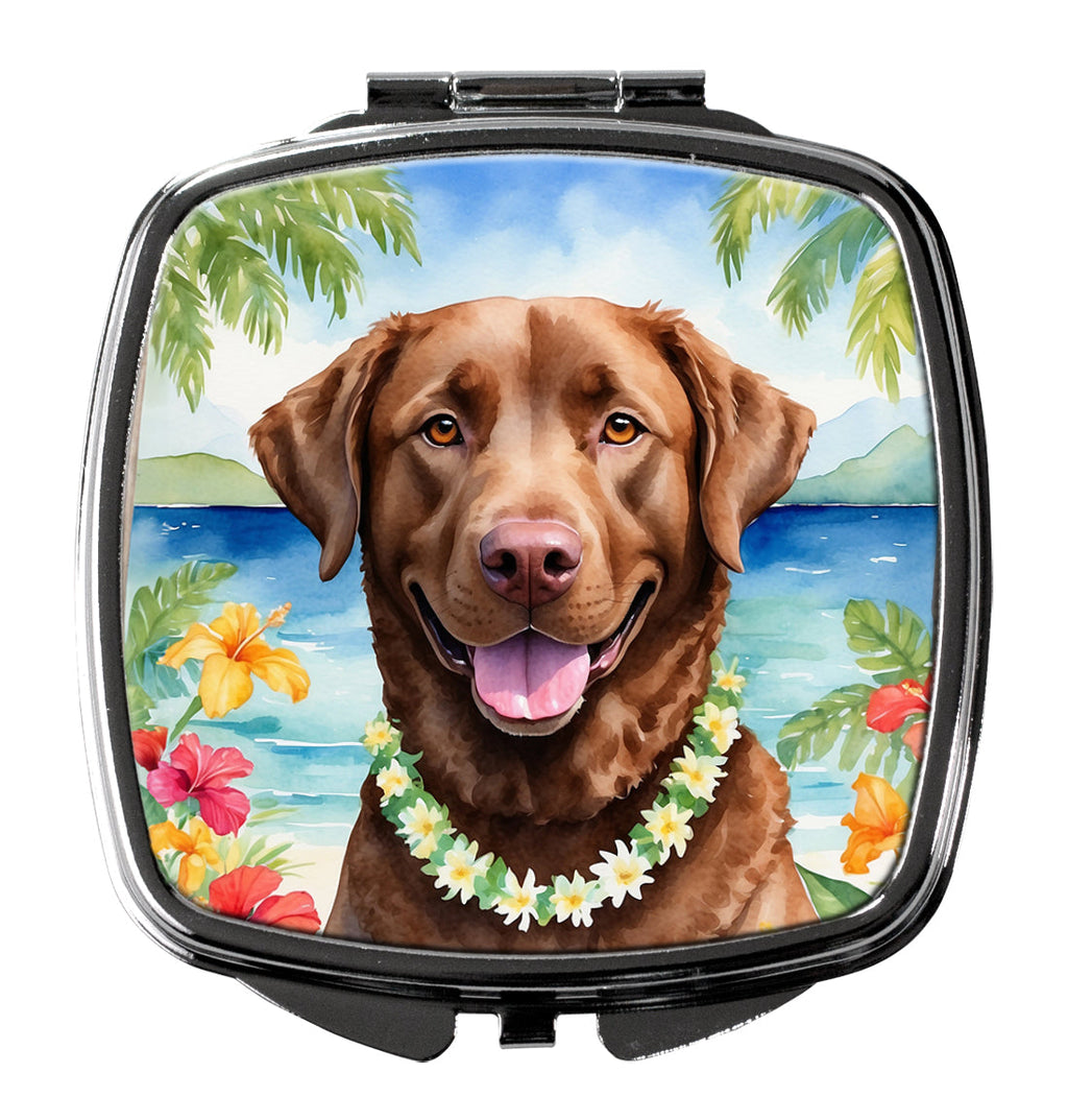 Chesapeake Bay Retriever Luau Compact Mirror Decorative Travel Makeup Mirror for Women Girls Gifts Pocket Makeup Mirror Folding Handheld