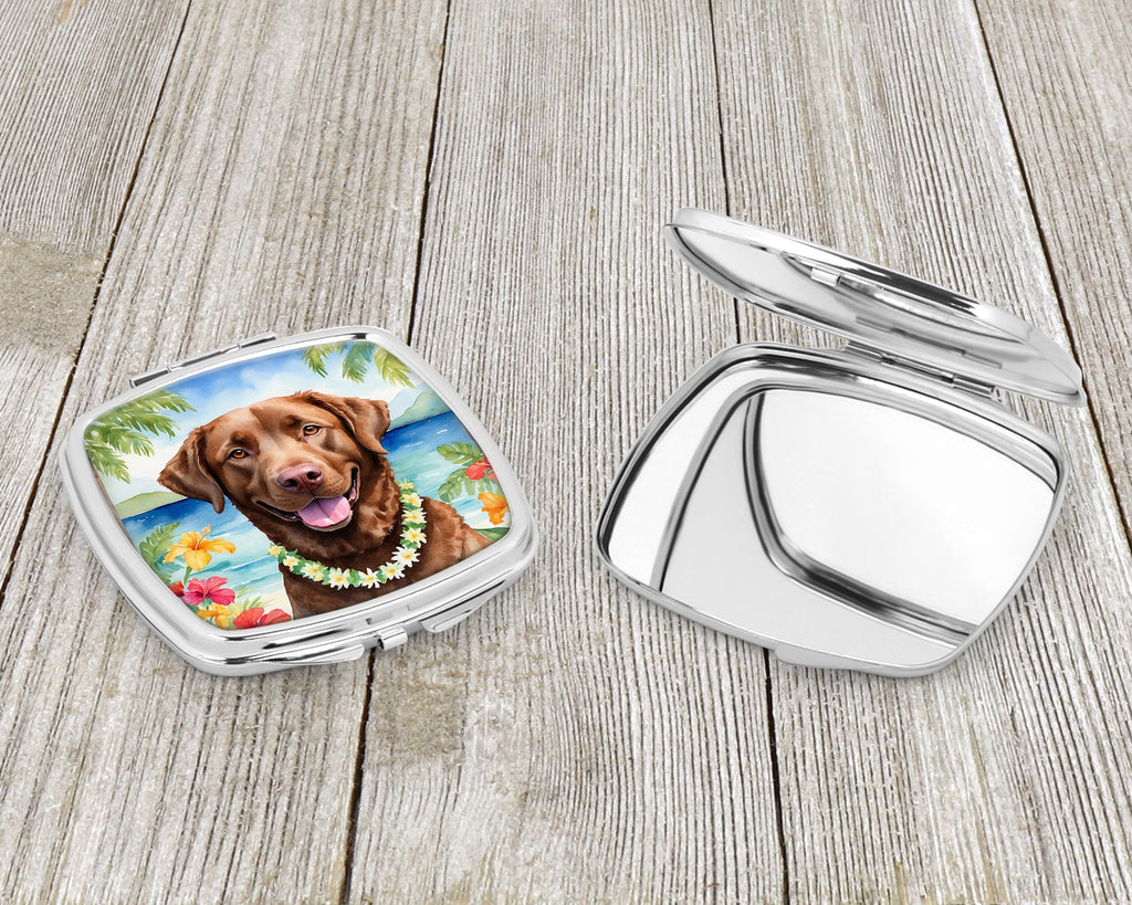 Chesapeake Bay Retriever Luau Compact Mirror Decorative Travel Makeup Mirror for Women Girls Gifts Pocket Makeup Mirror Folding Handheld