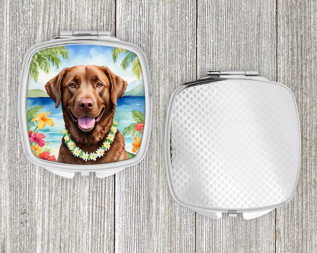 Chesapeake Bay Retriever Luau Compact Mirror Decorative Travel Makeup Mirror for Women Girls Gifts Pocket Makeup Mirror Folding Handheld