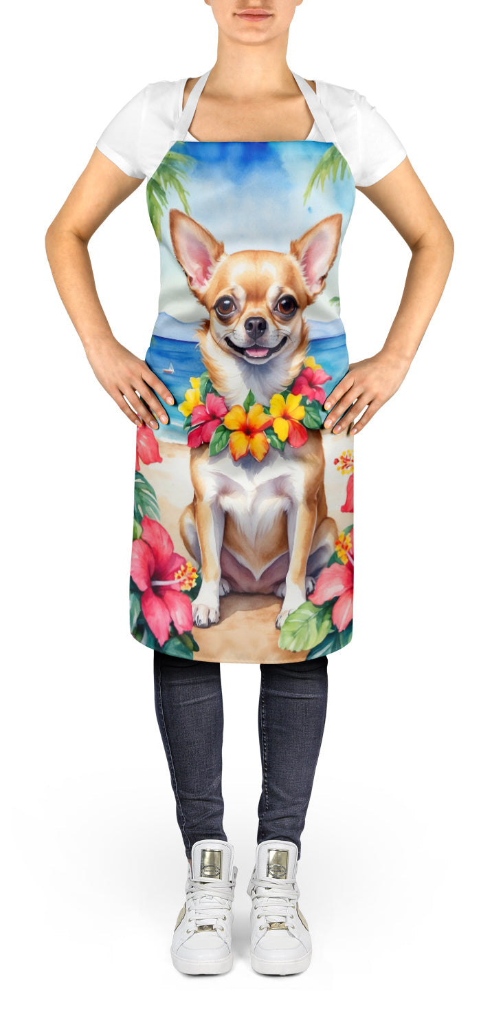 Chihuahua Luau Apron Cooking Kitchen Server Baking Crafts Gardening for Adult Women Men, Unisex, Large, Multicolor