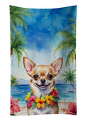 Chihuahua Luau Kitchen Towel Velour Plush Front and Cotton Loop Back Machine Washable