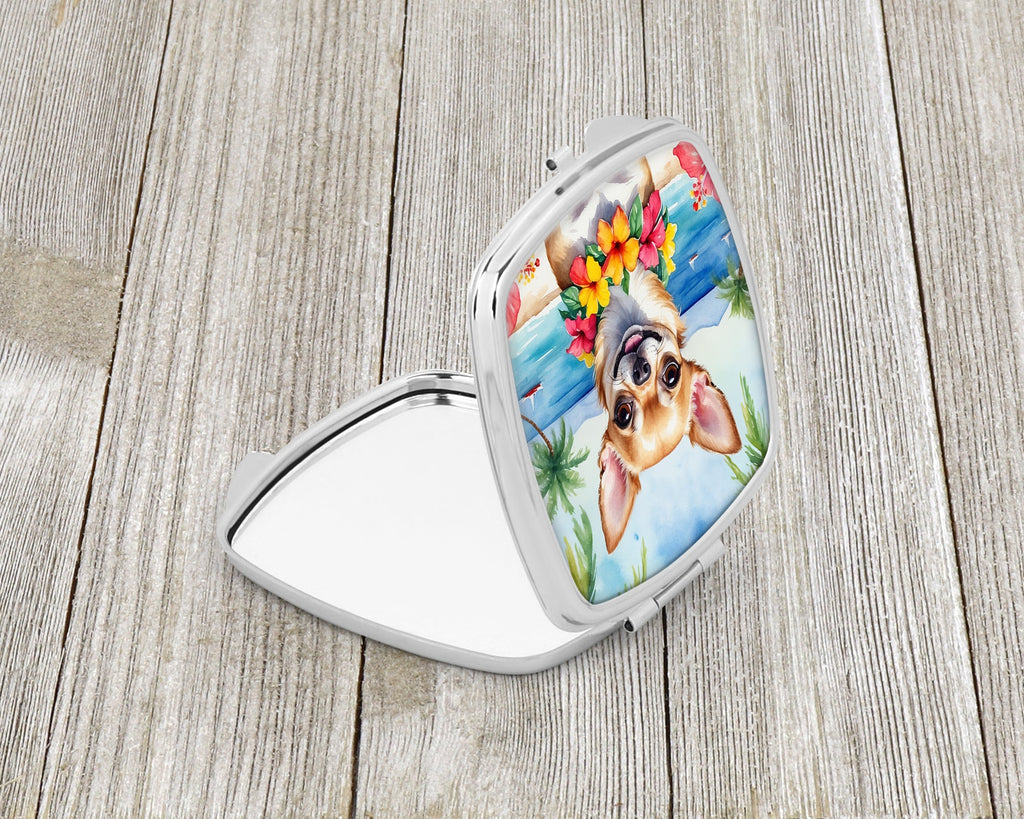 Chihuahua Luau Compact Mirror Decorative Travel Makeup Mirror for Women Girls Gifts Pocket Makeup Mirror Folding Handheld