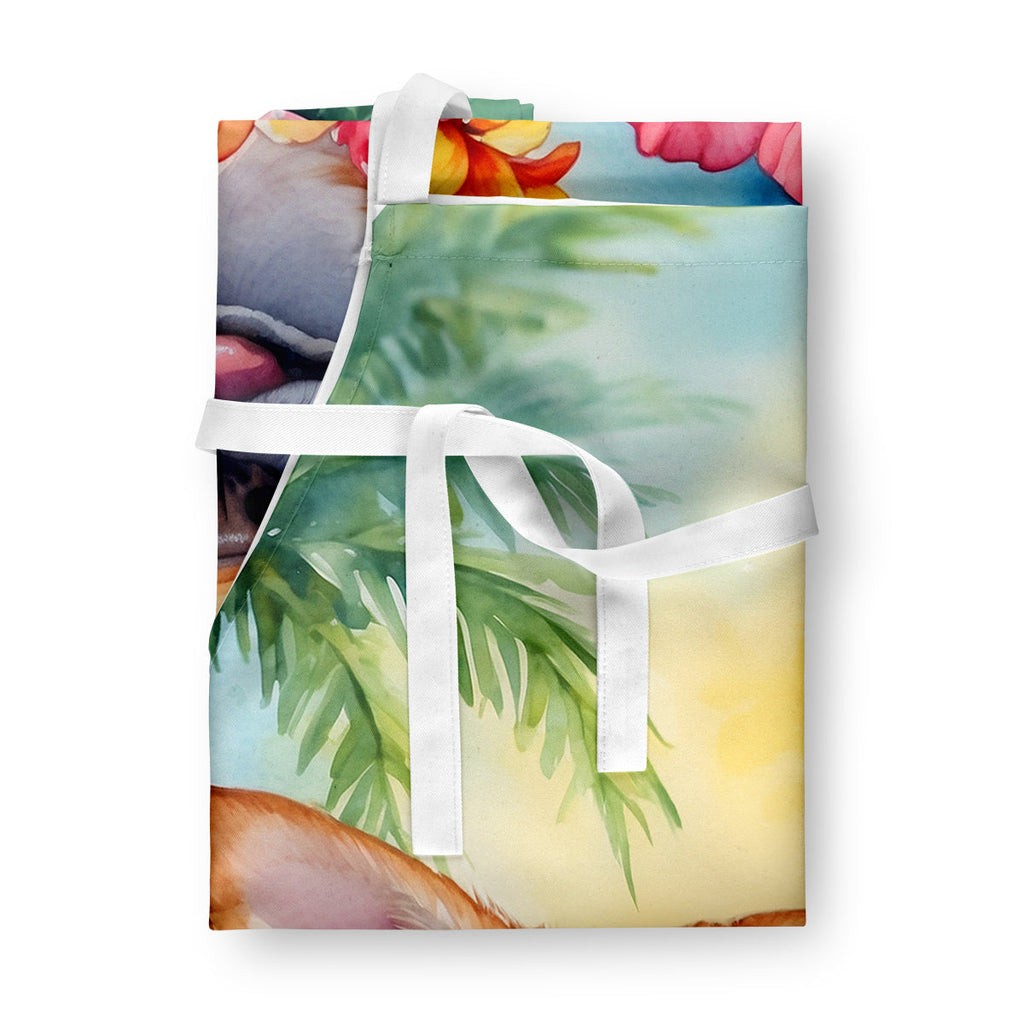 Chihuahua Luau Apron Cooking Kitchen Server Baking Crafts Gardening for Adult Women Men, Unisex, Large, Multicolor