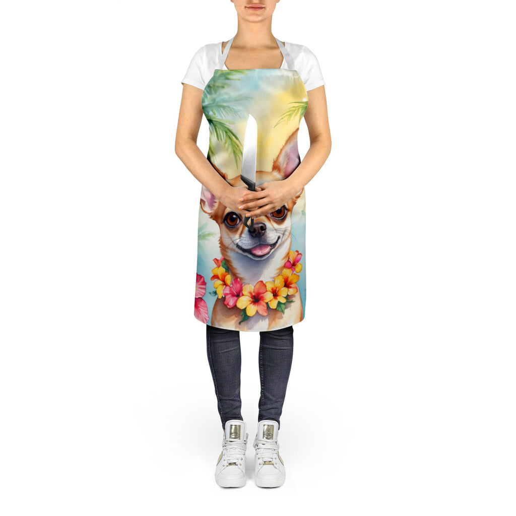 Chihuahua Luau Apron Cooking Kitchen Server Baking Crafts Gardening for Adult Women Men, Unisex, Large, Multicolor