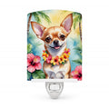 Chihuahua Luau Ceramic Night Light Compact, UL-Certified, Ideal for Bedroom, Bathroom, Nursery, Hallway, Kitchen, 6x4x3, Multicolor