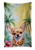 Chihuahua Luau Kitchen Towel Velour Plush Front and Cotton Loop Back Machine Washable