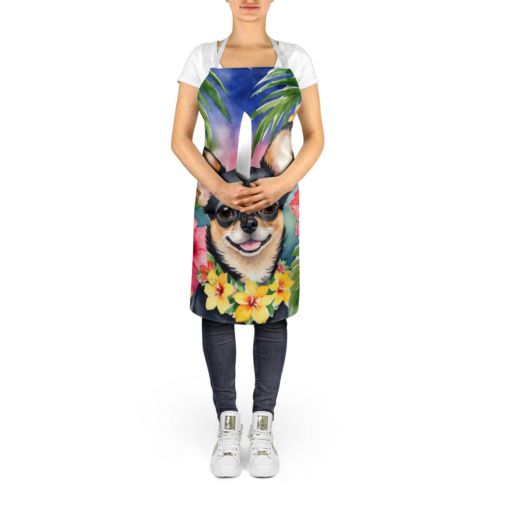 Chihuahua Luau Apron Cooking Kitchen Server Baking Crafts Gardening for Adult Women Men, Unisex, Large, Multicolor