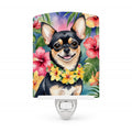 Chihuahua Luau Ceramic Night Light Compact, UL-Certified, Ideal for Bedroom, Bathroom, Nursery, Hallway, Kitchen, 6x4x3, Multicolor