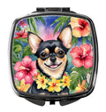 Chihuahua Luau Compact Mirror Decorative Travel Makeup Mirror for Women Girls Gifts Pocket Makeup Mirror Folding Handheld