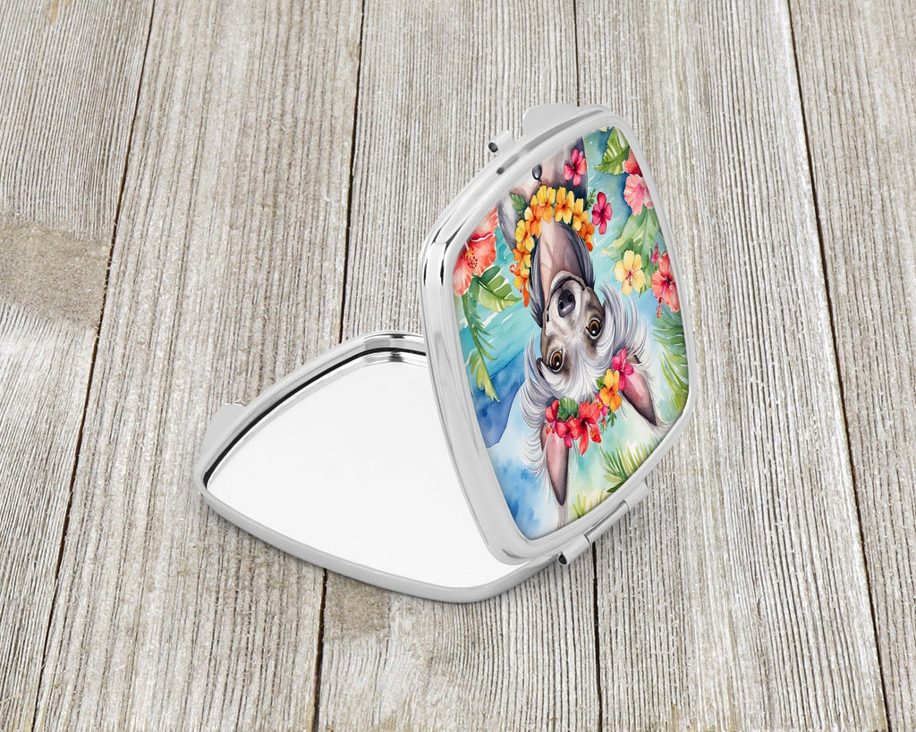 Chinese Crested Luau Compact Mirror Decorative Travel Makeup Mirror for Women Girls Gifts Pocket Makeup Mirror Folding Handheld