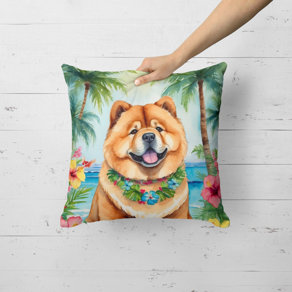 Chow Chow Luau Decorative Throw Pillow 18x18 Indoor Outdoor Accent Cushion, Fabric Cover with Insert for Sofa, Bed, Porch & Living Room