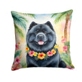 Chow Chow Luau Decorative Throw Pillow 14x14 Indoor Outdoor Accent Cushion, Fabric Cover with Insert for Sofa, Bed, Porch & Living Room