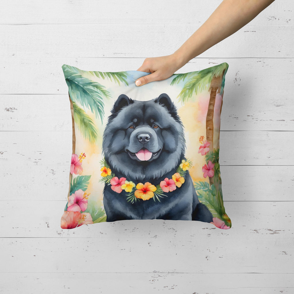 Chow Chow Luau Decorative Throw Pillow 18x18 Indoor Outdoor Accent Cushion, Fabric Cover with Insert for Sofa, Bed, Porch & Living Room