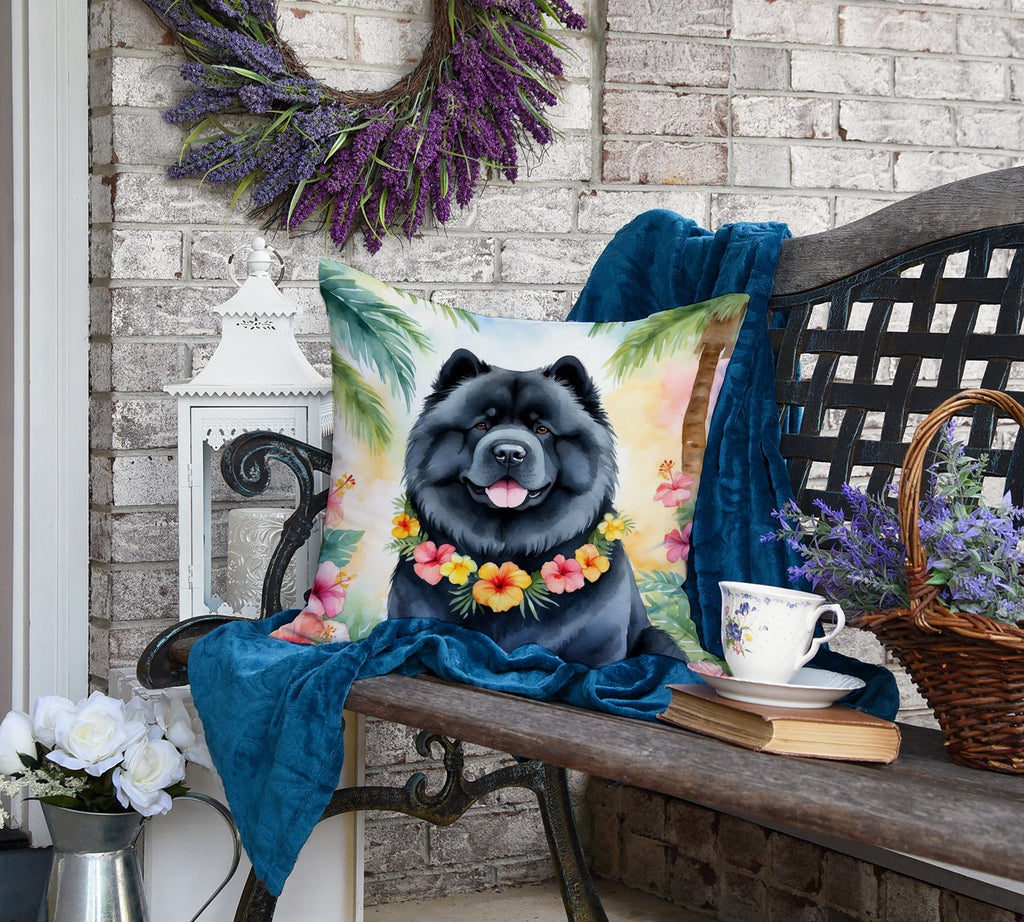 Chow Chow Luau Decorative Throw Pillow 18x18 Indoor Outdoor Accent Cushion, Fabric Cover with Insert for Sofa, Bed, Porch & Living Room