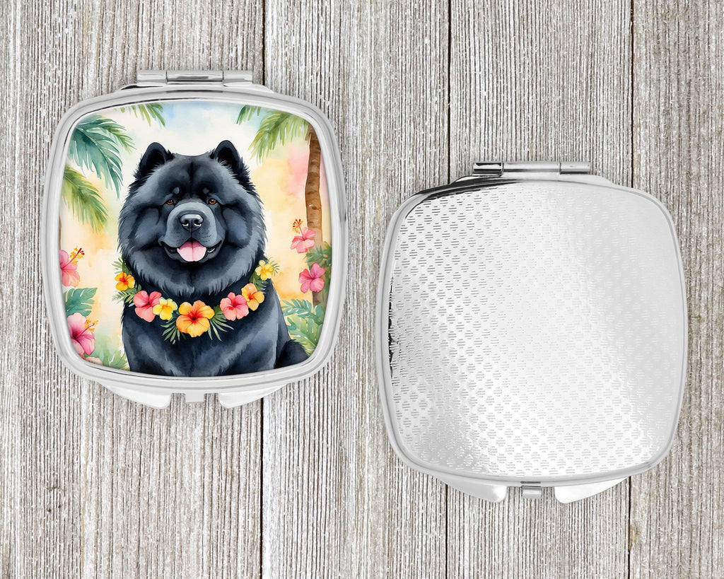 Chow Chow Luau Compact Mirror Decorative Travel Makeup Mirror for Women Girls Gifts Pocket Makeup Mirror Folding Handheld