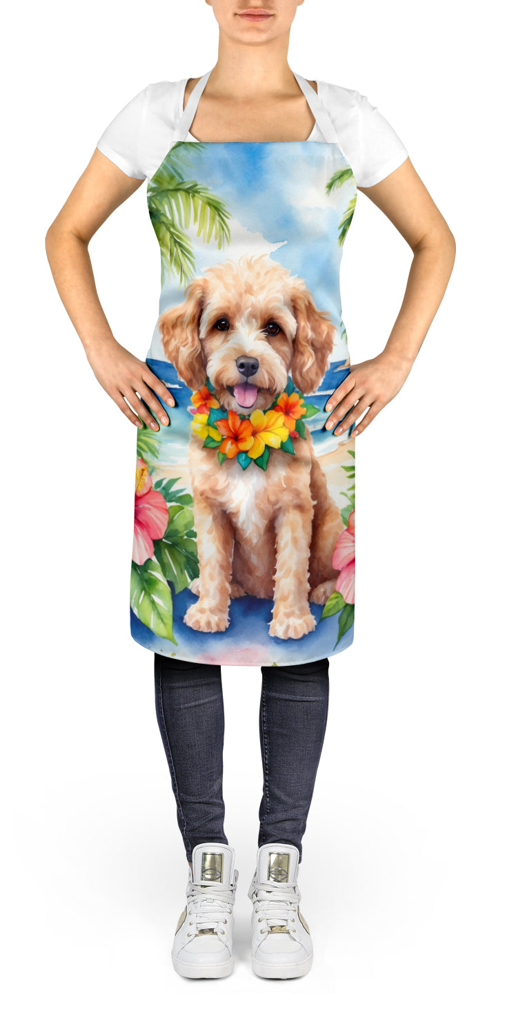 Cockapoo Luau Apron Cooking Kitchen Server Baking Crafts Gardening for Adult Women Men, Unisex, Large, Multicolor