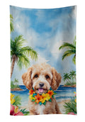 Cockapoo Luau Kitchen Towel Velour Plush Front and Cotton Loop Back Machine Washable