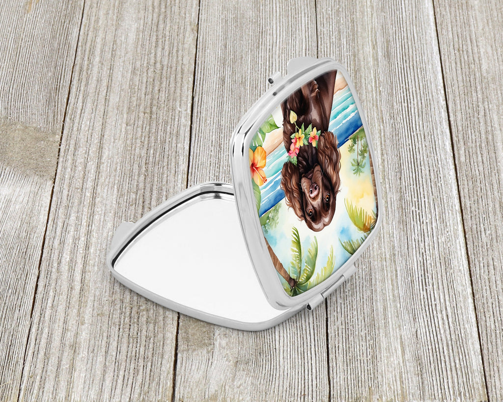 Cocker Spaniel Luau Compact Mirror Decorative Travel Makeup Mirror for Women Girls Gifts Pocket Makeup Mirror Folding Handheld