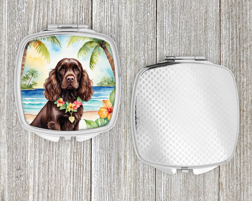 Cocker Spaniel Luau Compact Mirror Decorative Travel Makeup Mirror for Women Girls Gifts Pocket Makeup Mirror Folding Handheld