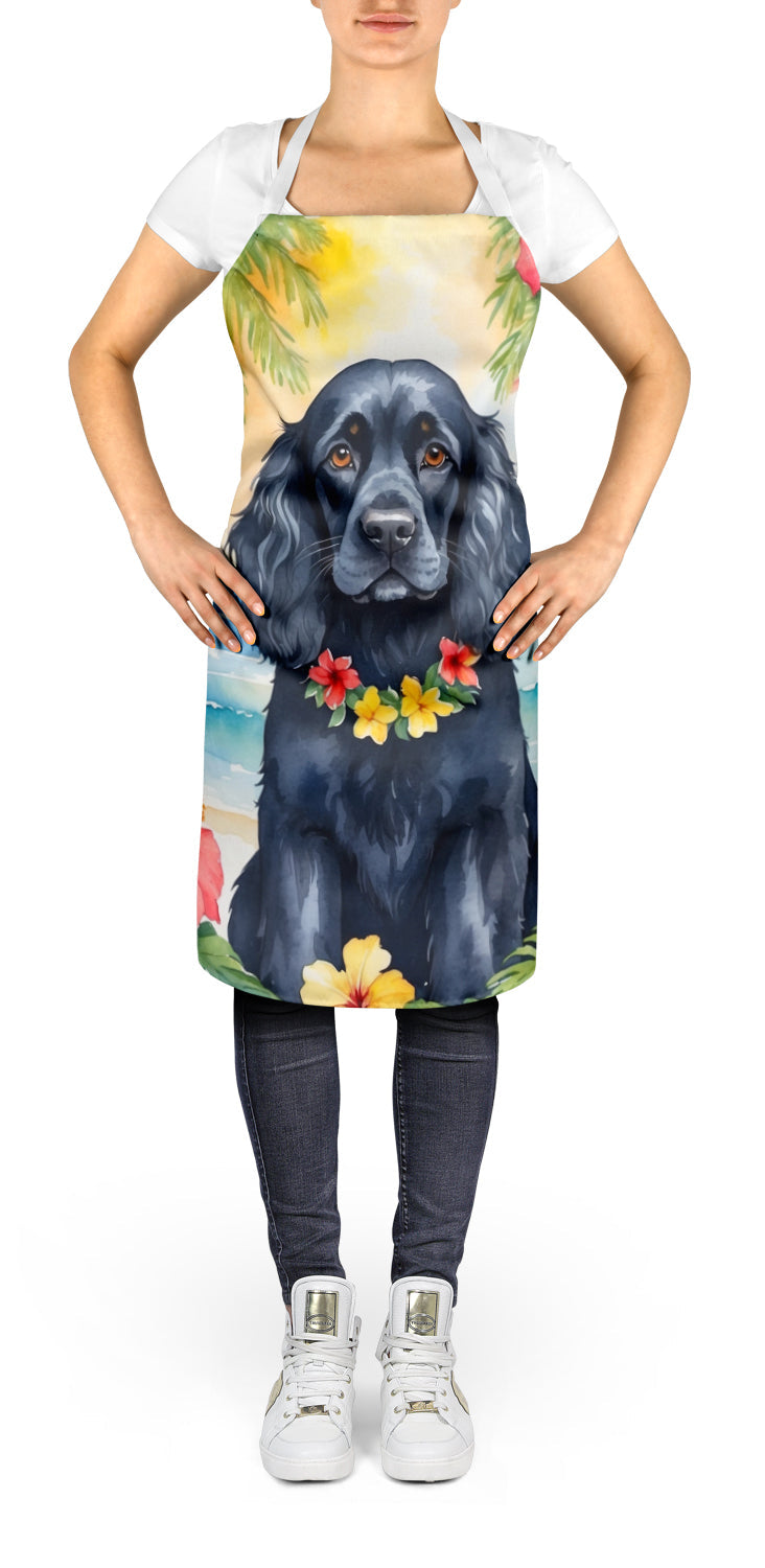 Cocker Spaniel Luau Apron Cooking Kitchen Server Baking Crafts Gardening for Adult Women Men, Unisex, Large, Multicolor
