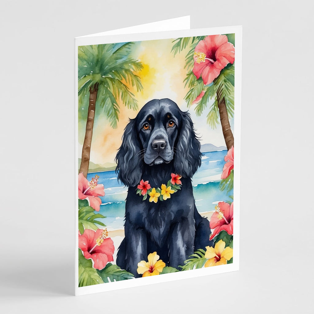Cocker Spaniel Luau Greeting Cards Pack of 8 Blank Cards with Envelopes Whimsical A7 Size 5x7