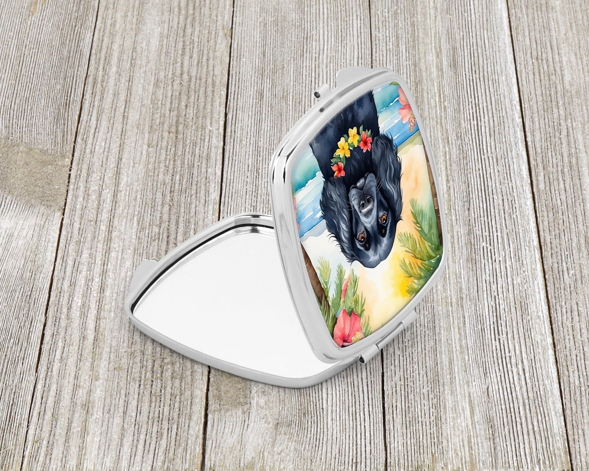 Cocker Spaniel Luau Compact Mirror Decorative Travel Makeup Mirror for Women Girls Gifts Pocket Makeup Mirror Folding Handheld