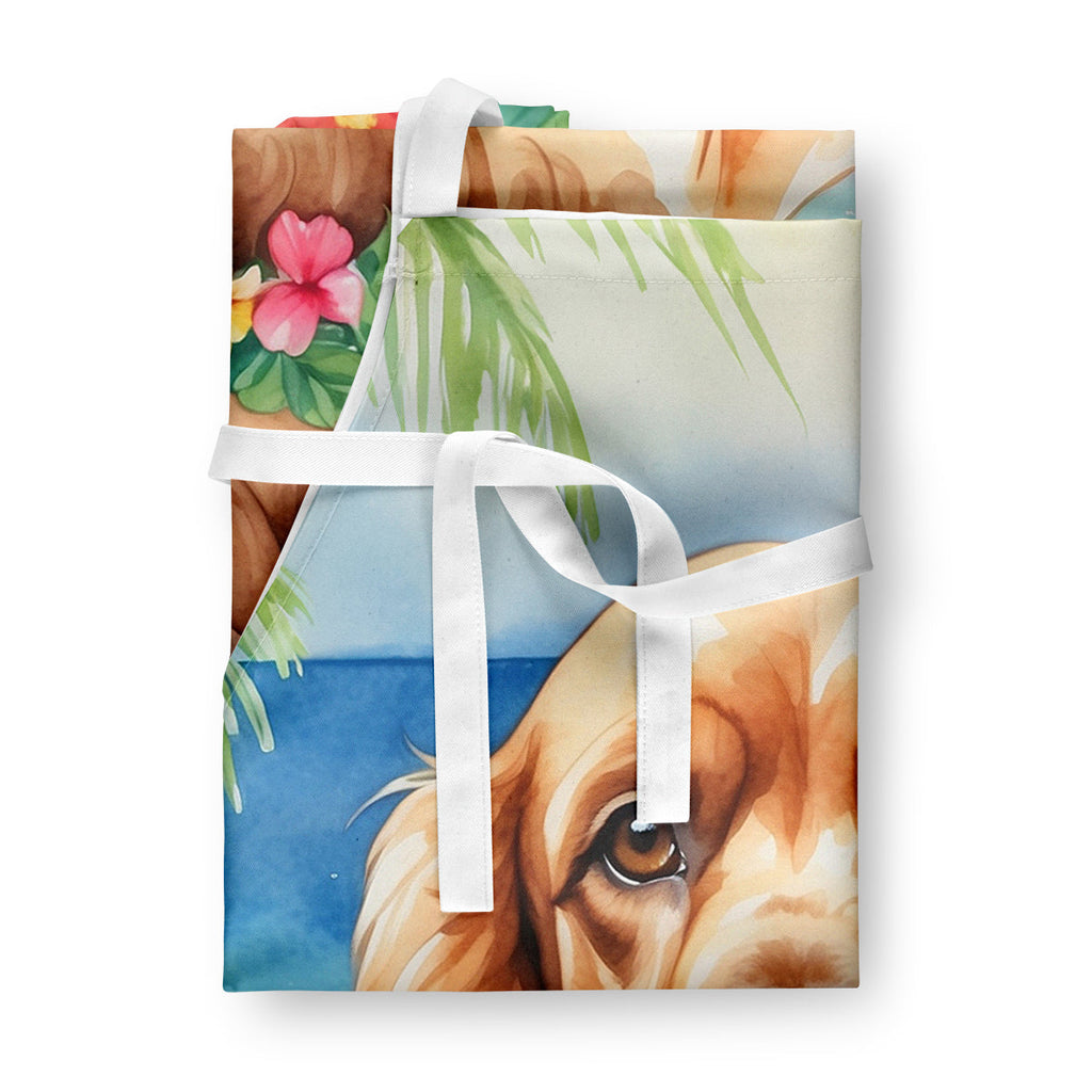 Cocker Spaniel Luau Apron Cooking Kitchen Server Baking Crafts Gardening for Adult Women Men, Unisex, Large, Multicolor