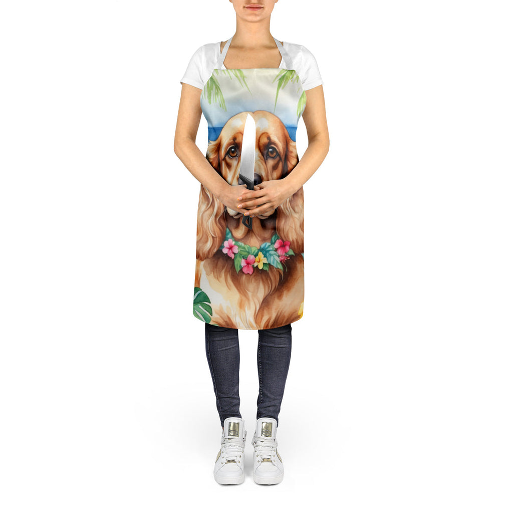 Cocker Spaniel Luau Apron Cooking Kitchen Server Baking Crafts Gardening for Adult Women Men, Unisex, Large, Multicolor