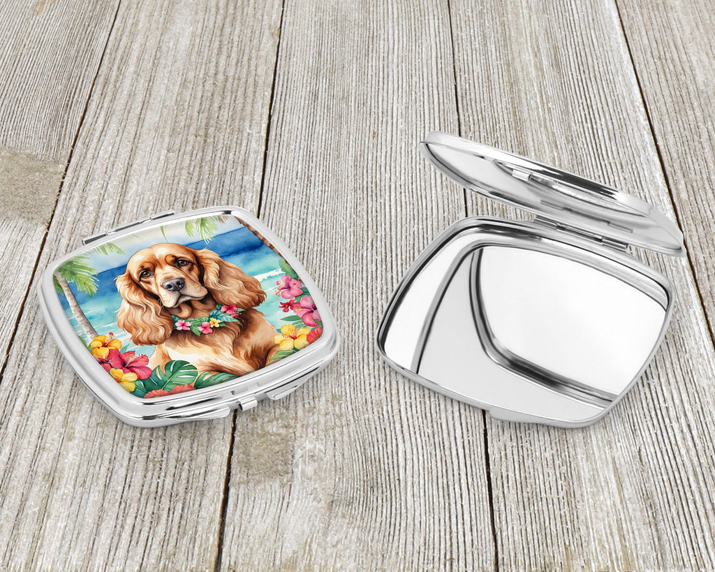 Cocker Spaniel Luau Compact Mirror Decorative Travel Makeup Mirror for Women Girls Gifts Pocket Makeup Mirror Folding Handheld