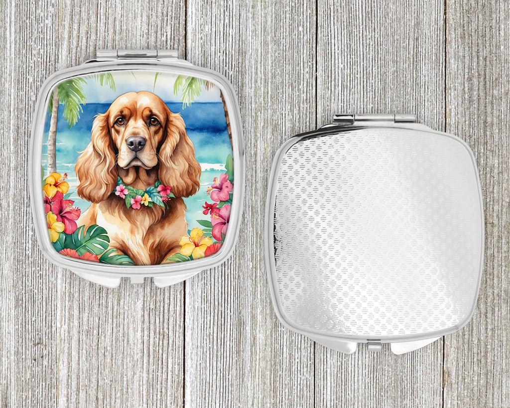 Cocker Spaniel Luau Compact Mirror Decorative Travel Makeup Mirror for Women Girls Gifts Pocket Makeup Mirror Folding Handheld