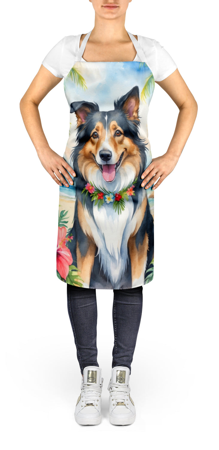Collie Luau Apron Cooking Kitchen Server Baking Crafts Gardening for Adult Women Men, Unisex, Large, Multicolor