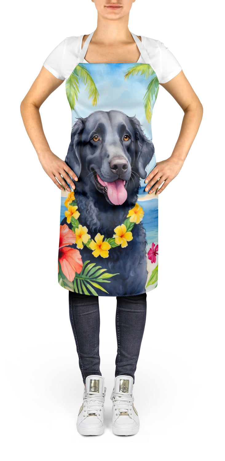 Curly-Coated Retriever Luau Apron Cooking Kitchen Server Baking Crafts Gardening for Adult Women Men, Unisex, Large, Multicolor