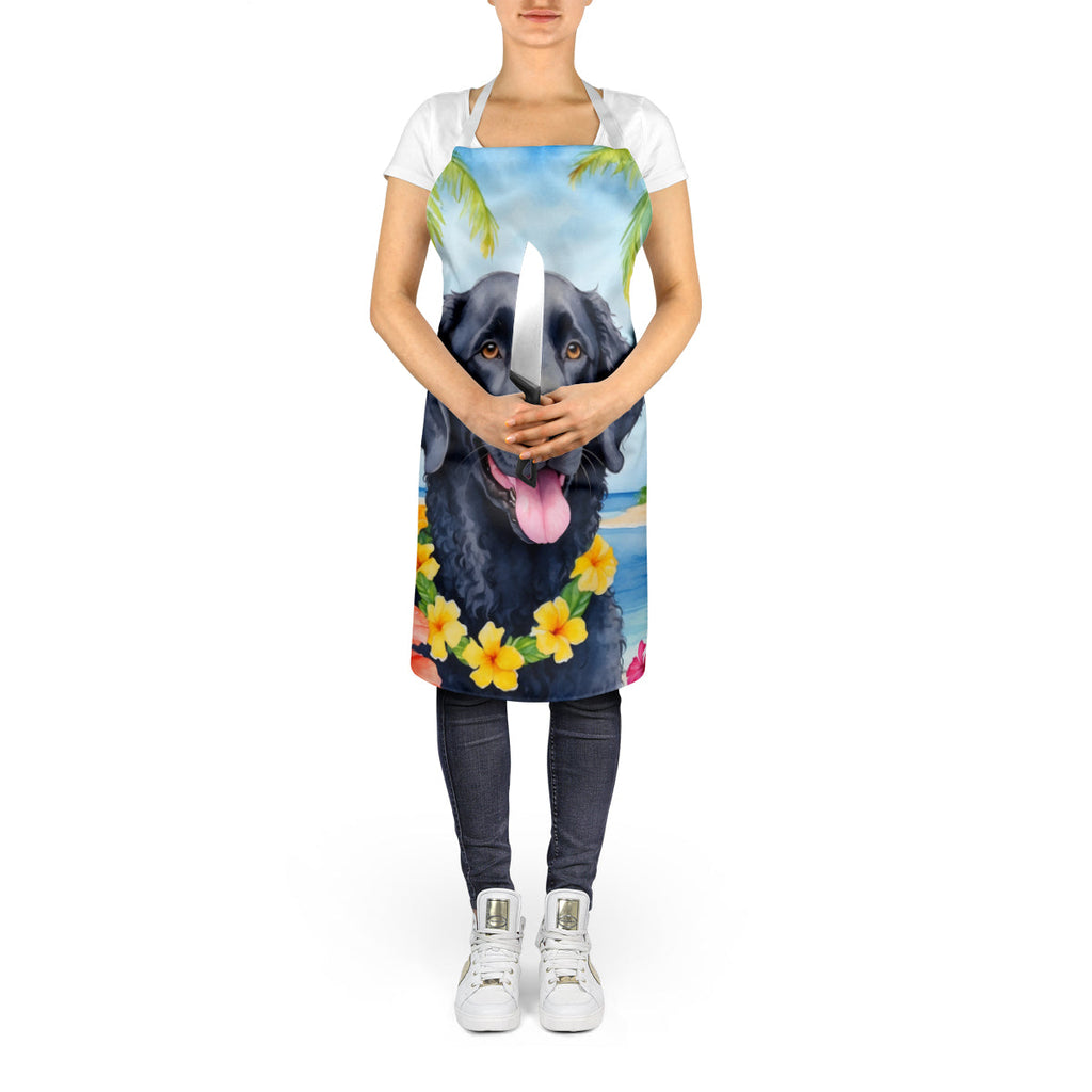 Curly-Coated Retriever Luau Apron Cooking Kitchen Server Baking Crafts Gardening for Adult Women Men, Unisex, Large, Multicolor