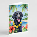 Curly-Coated Retriever Luau Greeting Cards Pack of 8 Blank Cards with Envelopes Whimsical A7 Size 5x7