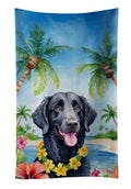 Curly-Coated Retriever Luau Kitchen Towel Velour Plush Front and Cotton Loop Back Machine Washable