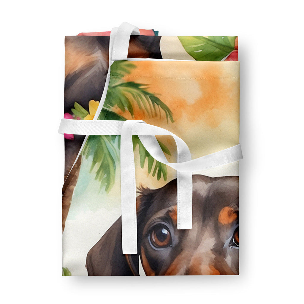 Dachshund Luau Apron Cooking Kitchen Server Baking Crafts Gardening for Adult Women Men, Unisex, Large, Multicolor
